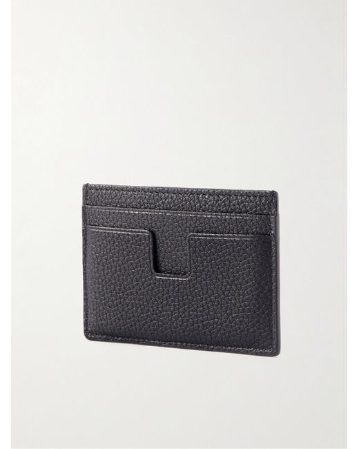Tom Ford Blue Full-Grain Leather Cardholder for men