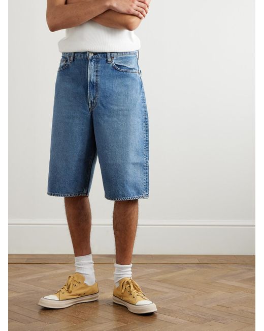 Orslow Super Dad's Wide-Leg Denim Shorts in Blue for Men | Lyst UK