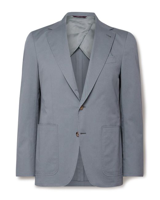 Canali Blue Kei Unstructured Cotton-blend Suit Jacket for men