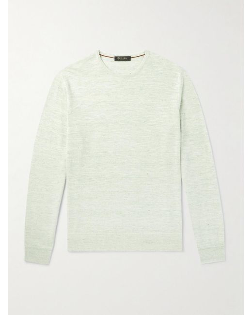Loro Piana White Linen And Silk-blend Sweater for men