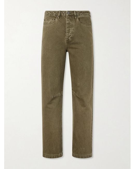 MANAAKI Green Pita Straight-Leg Garment-Dyed Jeans for men