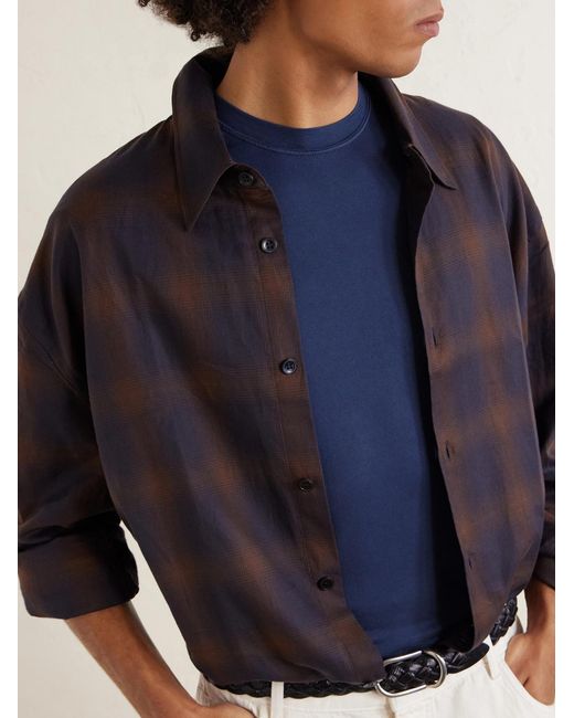 Fedeli Blue Organic Cotton-jersey T-shirt for men