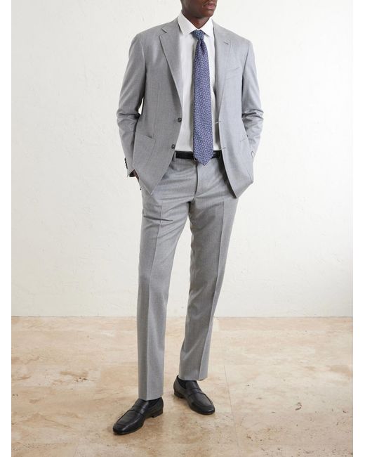Canali Gray Kei Wool Suit Jacket for men