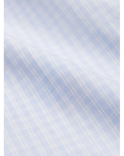 Spread-Collar Checked Cotton-Poplin Shirt di Sid Mashburn in Blue da Uomo