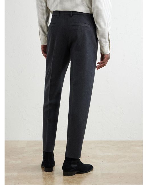 Zegna Blue Straight-Leg Wool And Cashmere-Blend Twill Trousers for men