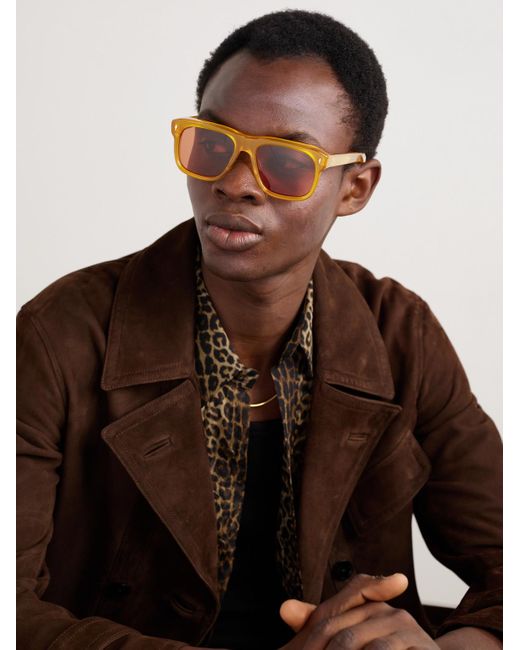 Jacques Marie Mage Orange Yves D-Frame Acetate Sunglasses for men