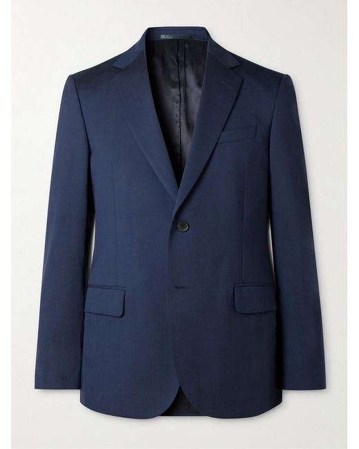 Mr P. Blue Regular-Fit Wool-Blend Suit Jacket for men
