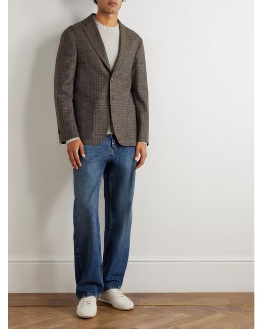 Officine Generale Brown Michel Checked Virgin Wool Suit Jacket for men