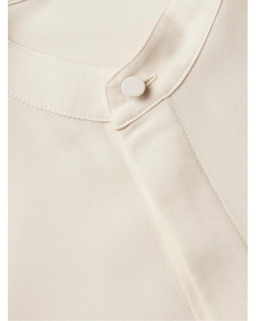 Camicia in voile di cashmere con collo alla coreana Ollie di Gabriela Hearst in Natural da Uomo