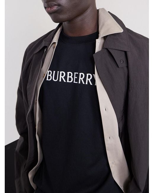 Burberry Black Seth Logo-Print Cotton-Jersey T-Shirt for men