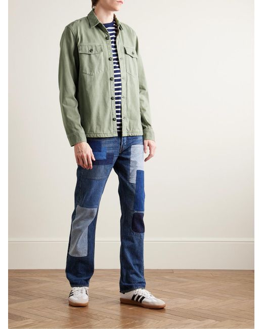 Faherty Brand Green Cotton-jersey Shirt Jacket for men