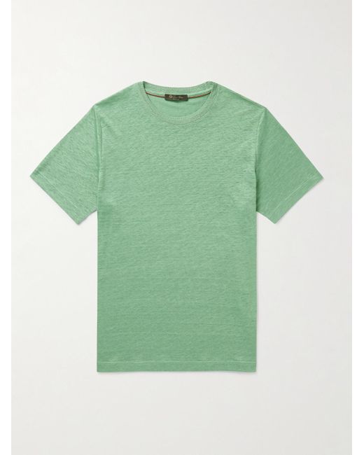 Loro Piana Green Linen T-shirt for men