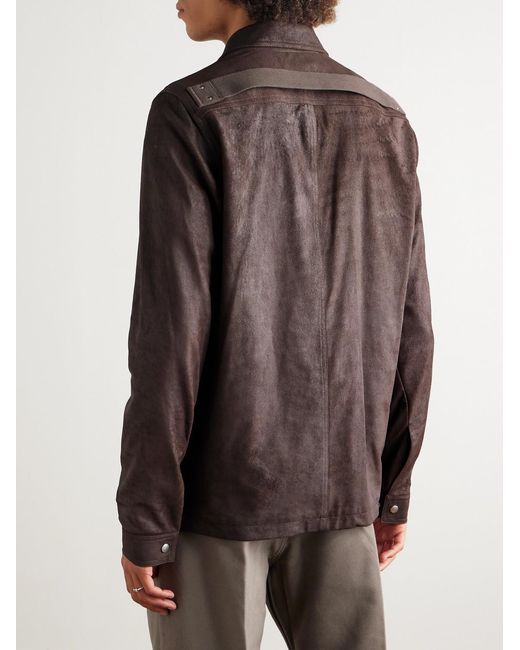 Rick Owens Brown Brad Suede Jacket for men