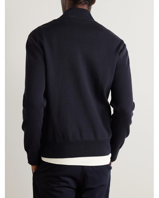Mr P. Blue Shell And Knitted Cotton Padded Down Jacket for men