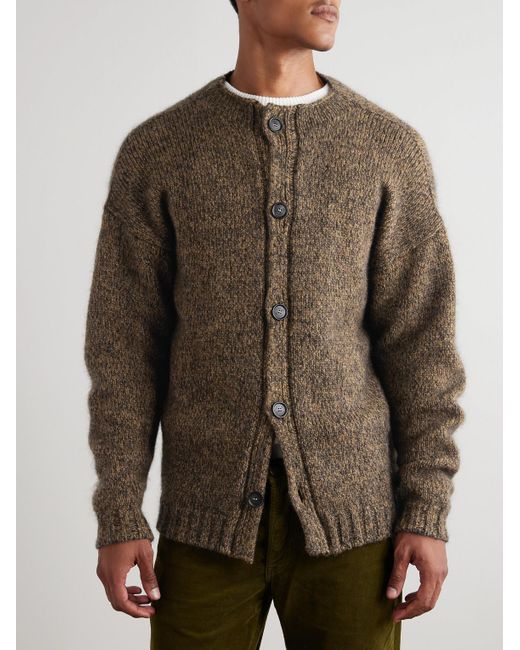 Massimo Alba Brown Orfeo Oversized Wool, Cashmere, Mohair And Silk-Blend Cardigan for men
