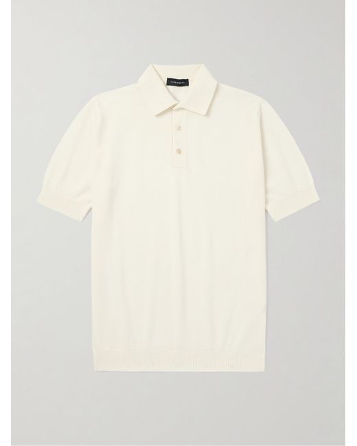 Thom Sweeney Natural Slim-fit Cotton-piqué Polo Shirt for men