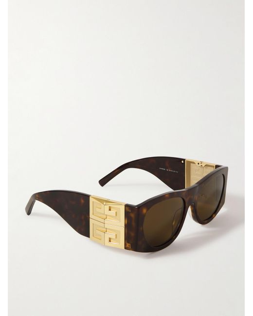 Givenchy Sonnenbrille mit rechteckigem Rahmen aus Azetat in Schildpattoptik und goldfarbenen Details in Multicolor für Herren