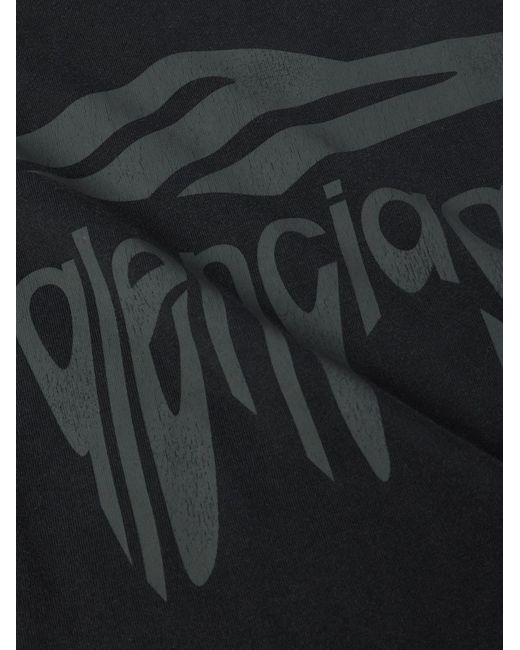 Balenciaga Blue Logo-Print Cotton-Jersey T-Shirt for men