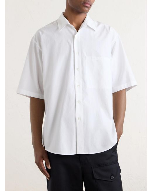 Auralee White Cotton-Poplin Shirt for men