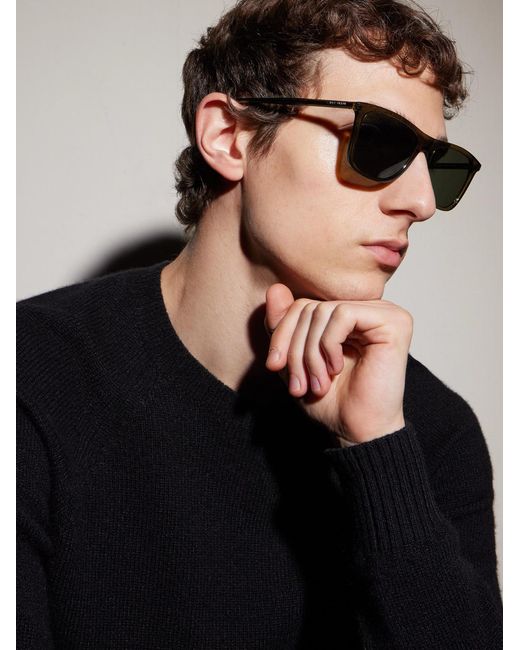 Saint Laurent Brown Square-frame Acetate Sunglasses for men