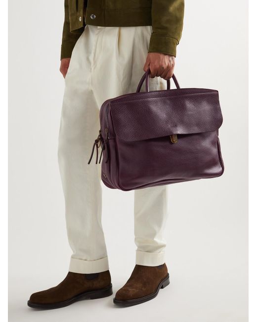 Mens Bags Briefcases and laptop bags Bleu De Chauffe Report 2 Full-grain Leather Briefcase in Brown for Men 