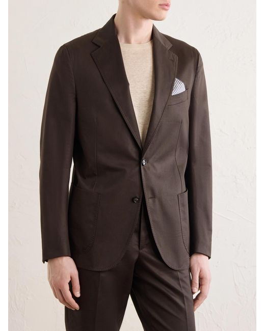 De Petrillo Black Cotton Suit Jacket for men