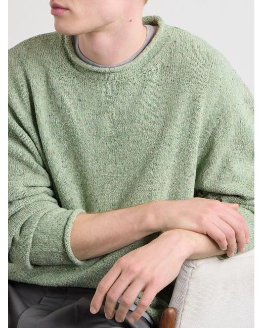 Folk Green Slouch Knitted Sweater for men