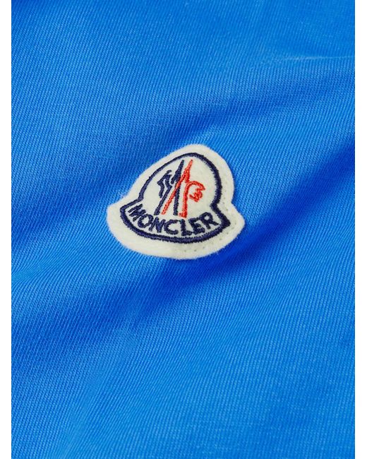 T-shirt slim-fit in jersey di cotone con logo di Moncler in Blue da Uomo
