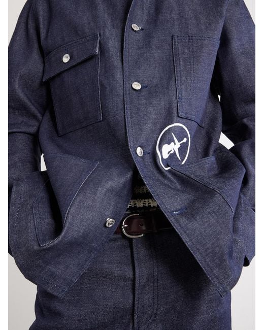 A.P.C. Blue Fragment Printed Denim Jacket for men