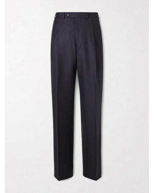 Saman Amel Blue Amo Straight-leg Cotton-blend Suit Trousers for men