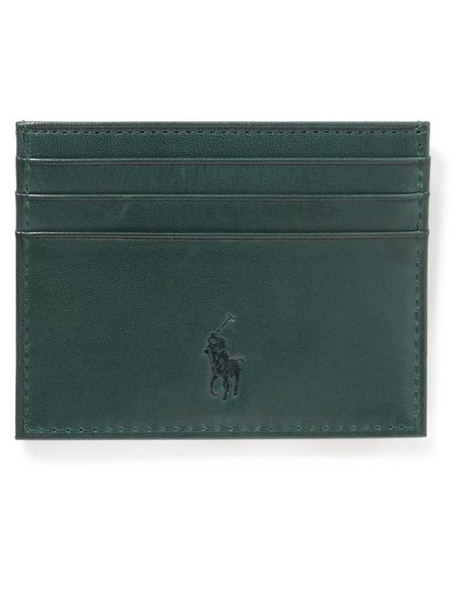 Polo Ralph Lauren Green Logo-embossed Leather Cardholder for men