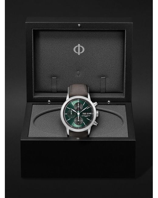 Baume & Mercier Black Classima Automatic Chronograph 42Mm Stainless Steel And Leather Watch, Ref. No. 10783 for men