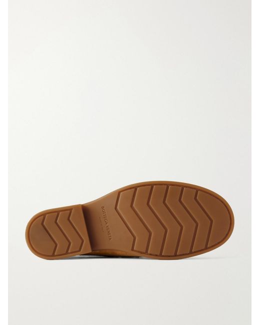 Bottega Veneta Brown Fregat Leather-trimmed Suede Loafers for men