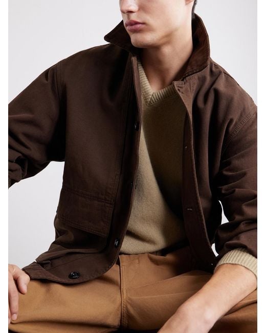 Lemaire Brown Cotton-Twill Jacket for men