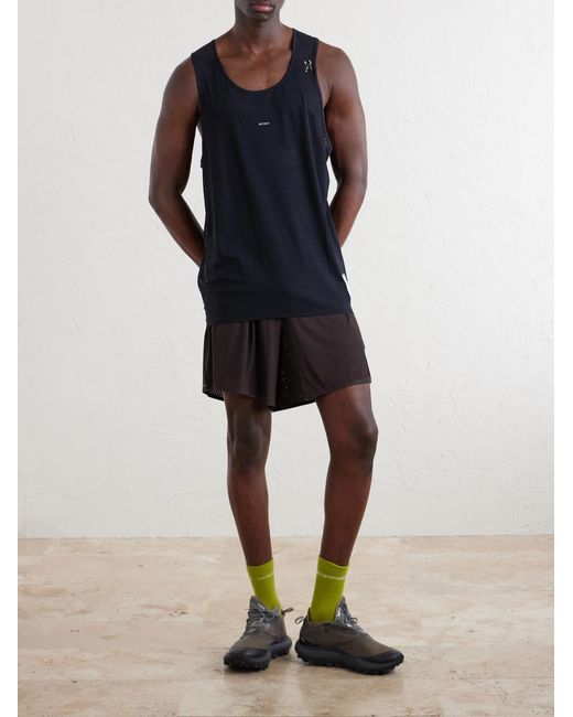 Satisfy Blue Straight-Leg Logo-AppliquÉD 5&Quot; Space‑O&Trade; Shorts for men