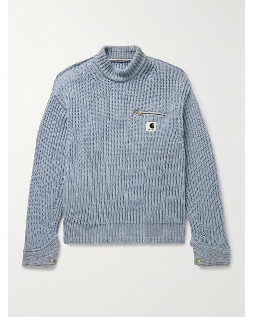 Sacai Carhartt Wip Detroit Ribbed Wool And Nylon-blend