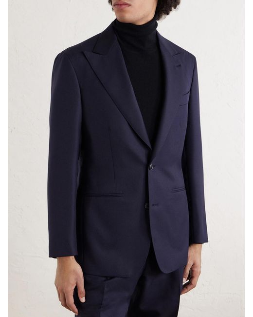 Saman Amel Blue Wool Suit Jacket for men