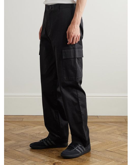 NN07 Black Mylo Straight-leg Organic Cotton-blend Cargo Trousers for men