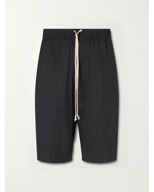 Rick Owens Black Rick's Pods Straight-leg Organic Cotton-blend Poplin Shorts for men