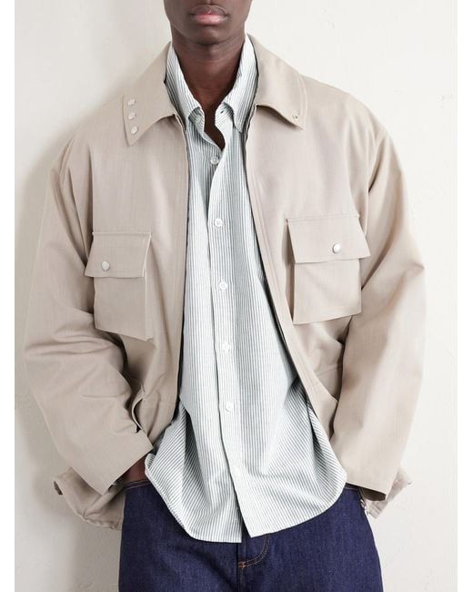Corridor NYC White Button-down Collar Striped Cotton Oxford Shirt for men