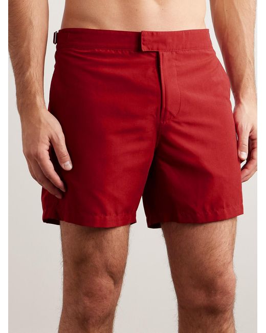 Loro Piana Red Schooner Straight-Leg Mid-Length Swim Shorts for men