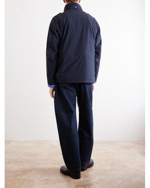 Herno Blue Four Pockets Woven Jacket for men