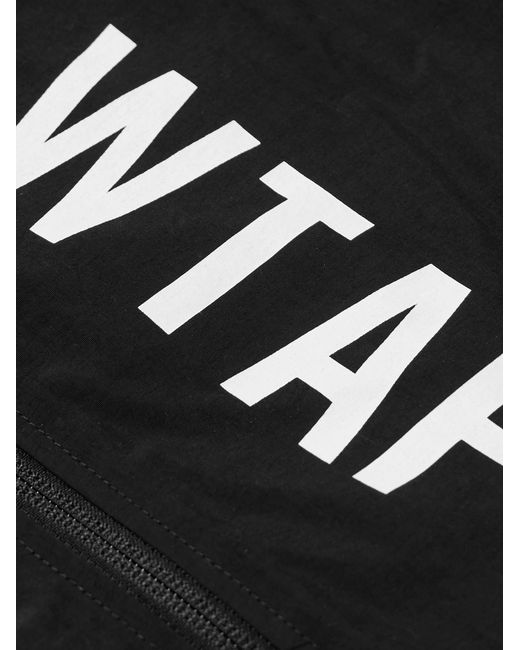 (w)taps Black Logo-Print Pertex Nylon Jacket for men