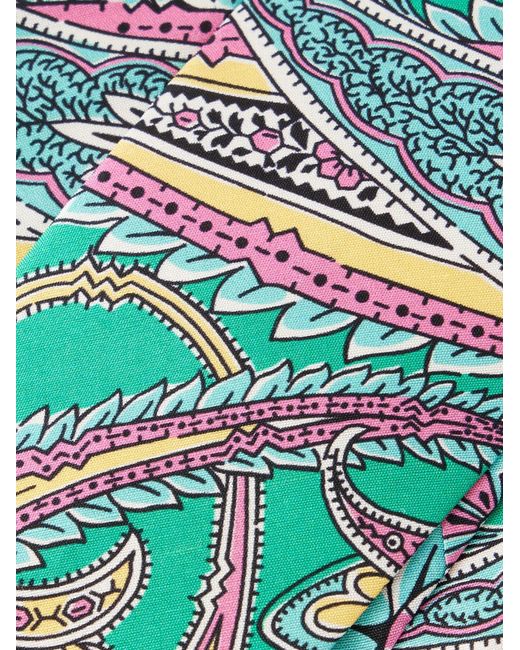 Drake's Blue 7Cm Nouveau Leaves Printed Silk-Shantung Tie for men