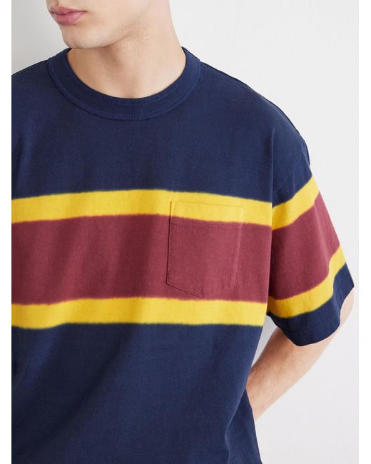 Sacai Blue Chusen-Dyed Cotton-Jersey T-Shirt for men