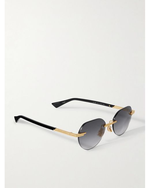Bottega Veneta Metallic Rimless Round-Frame-Tone Sunglasses for men