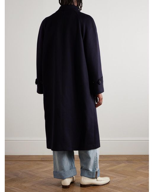 Valentino Garavani Blue Oversized Wool And Cashmere-Blend Coat for men