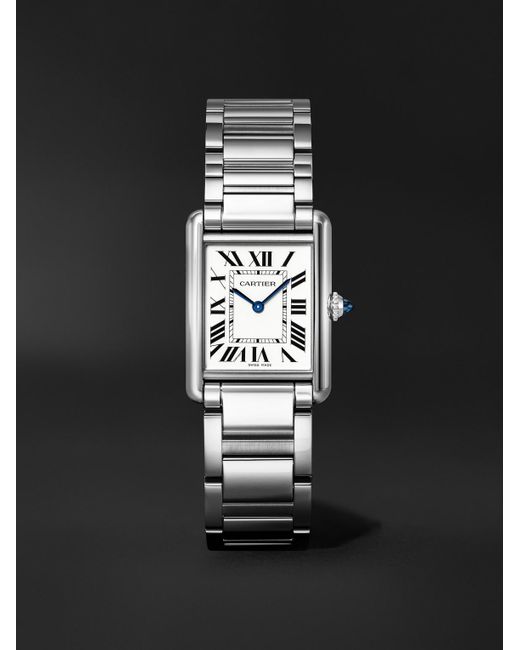 Cartier Black Tank Must De Large Solarbeat 33.7Mm Stainless Steel Watch, Ref. No. Wsta0122 for men