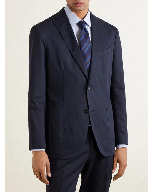 Boglioli Blue Lyocell And Cotton-blend Twill Suit Jacket for men