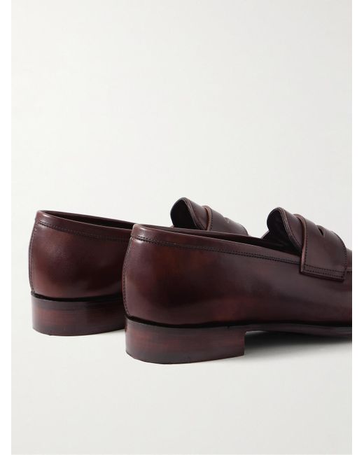 George Cleverley Brown Bradley Ii Leather Penny Loafers for men